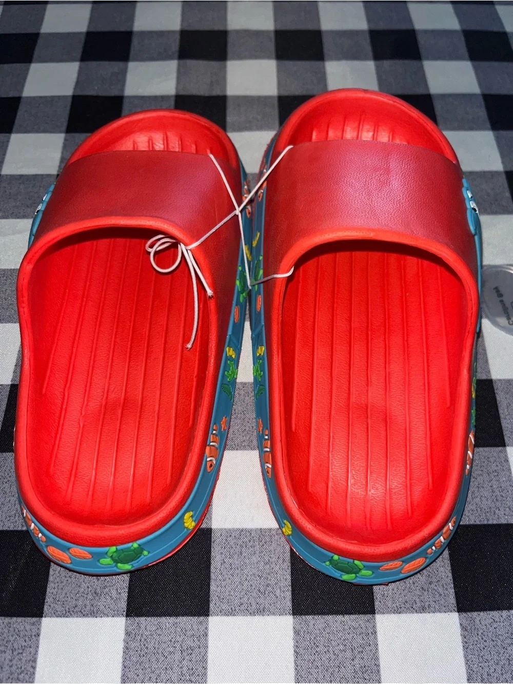 Kids Red Shark Slide Sandals - Size 12